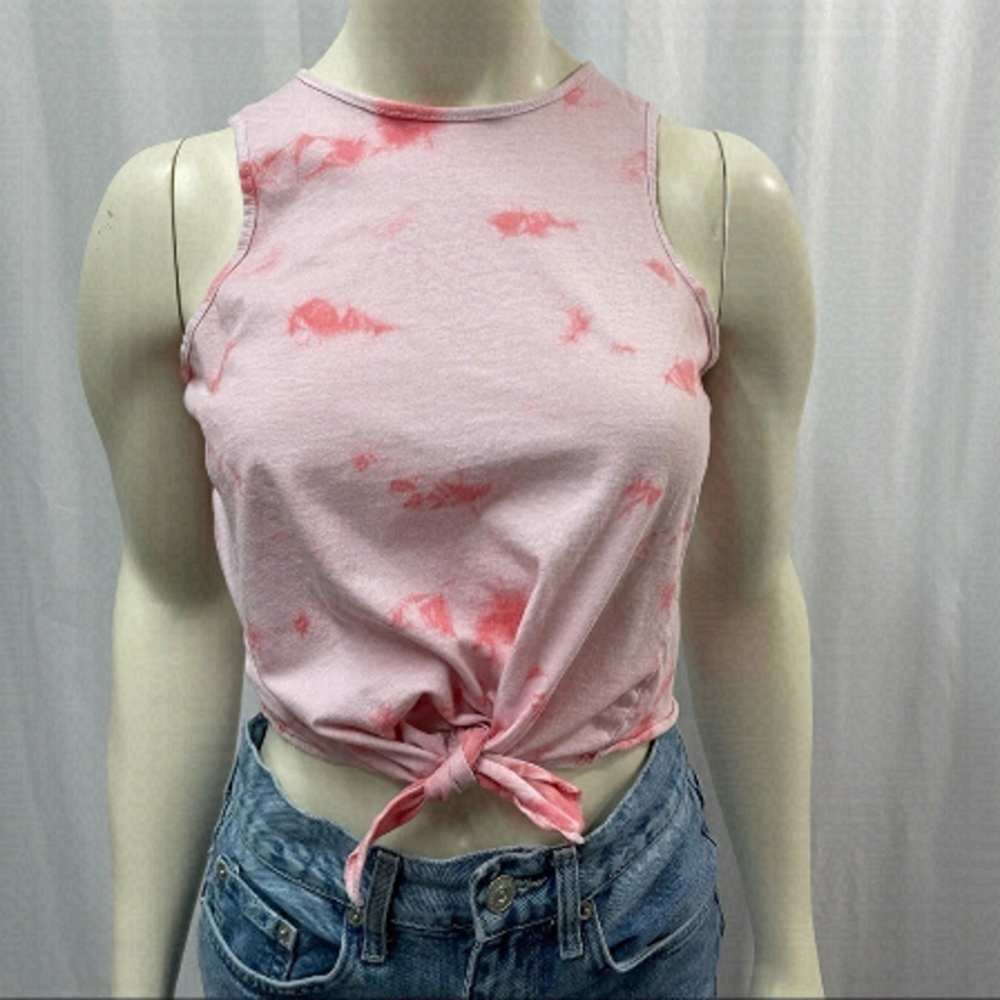 Bluenotes Tie-Dye Cotton Crop Tank Top Size Small